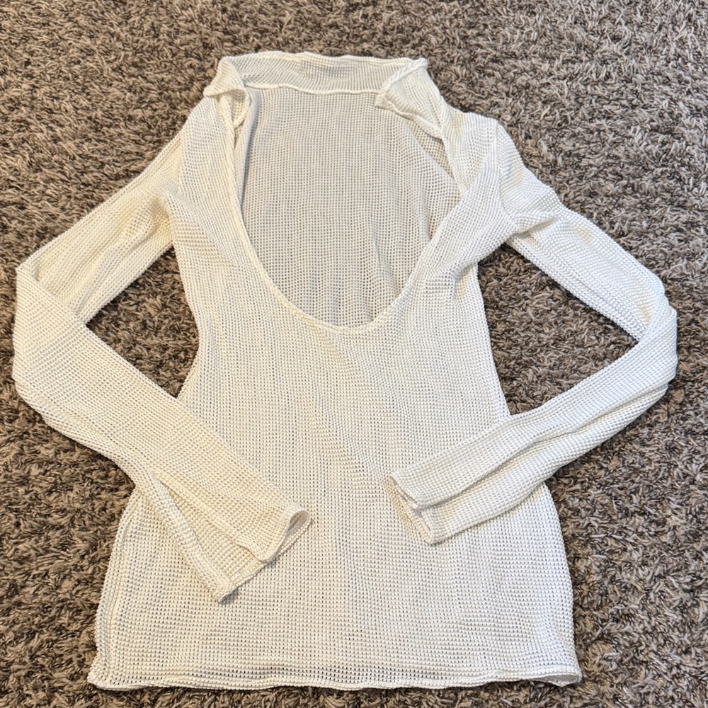 SHEIN Cream Knit Swim Coverup